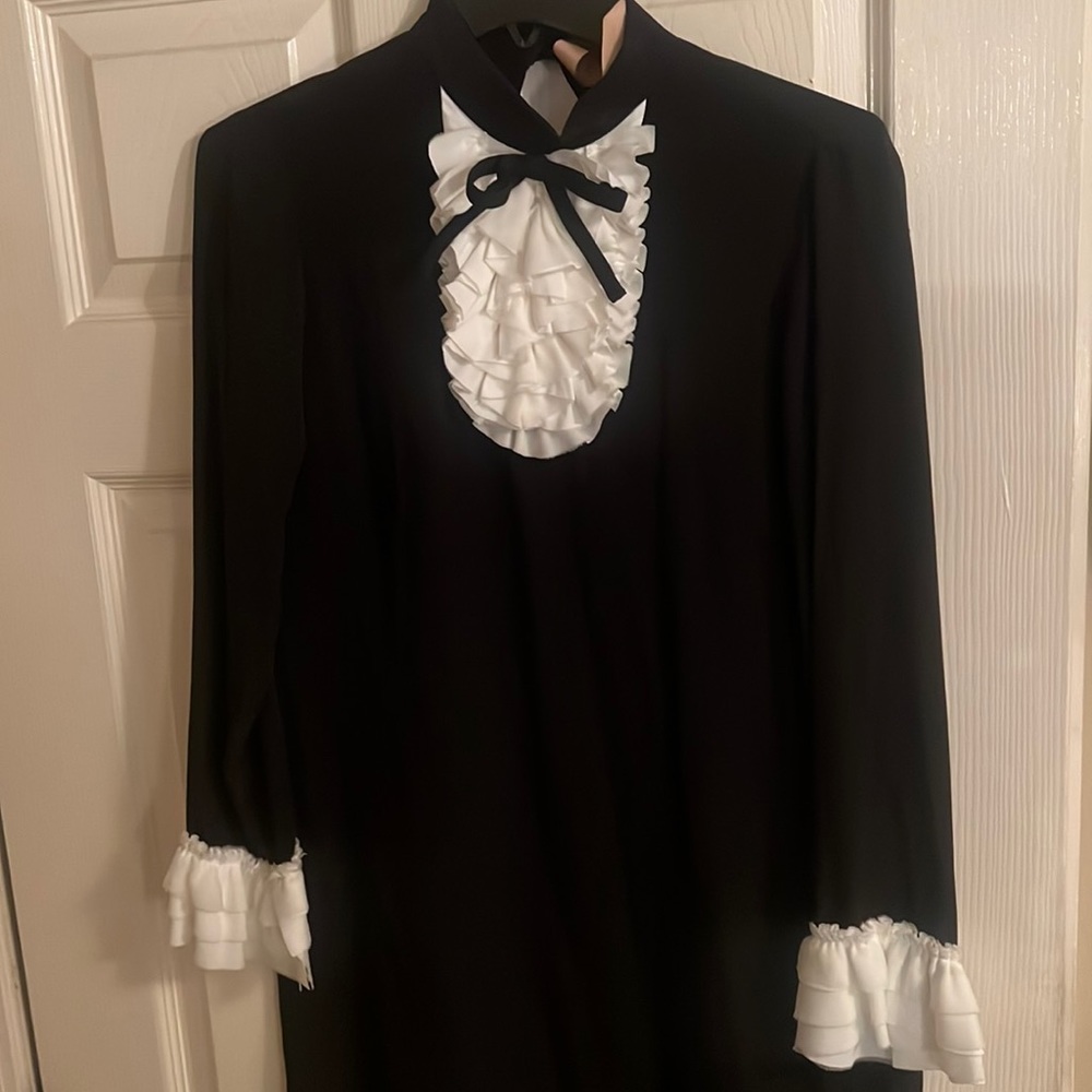 No.21 designer black silk minidress